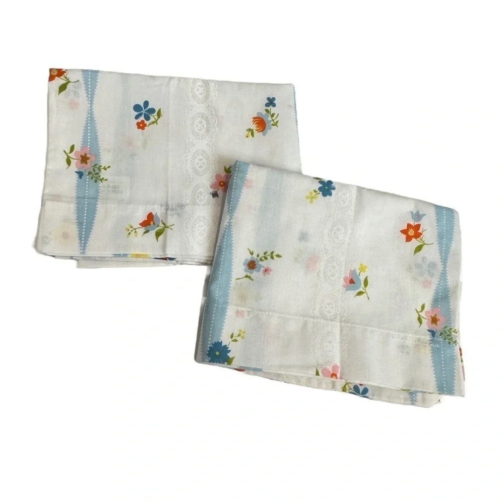 Vintage‎ No Iron Muslin Standard Pillow Case Set